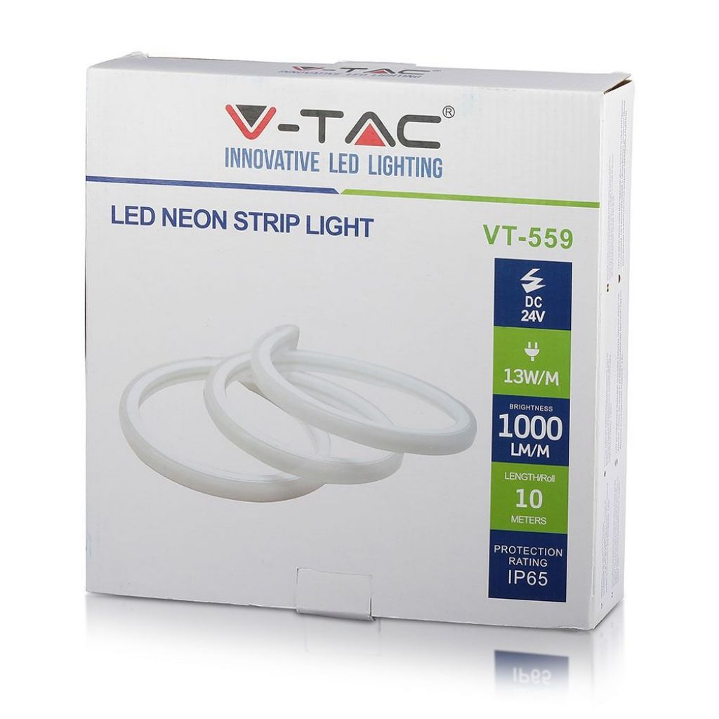 V-TAC Neon Flex 13W/m 120 LED/m Bobina 10m 24V 4000K IP65