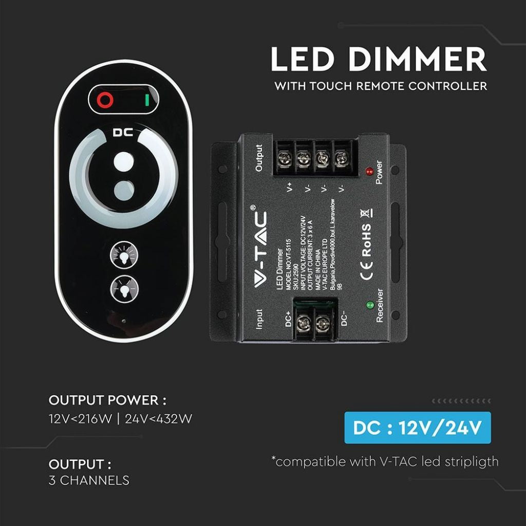 V-TAC Controller per Strip LED Dimmerabile Telecomando Touch