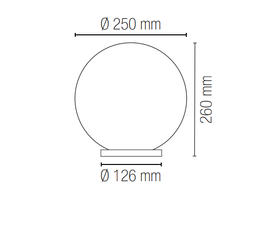 Sfera in PMMA su palo per esterno trasparente , bianco o fumè diametro 20-25-30 cm 1XE27 non inclusa POLLY