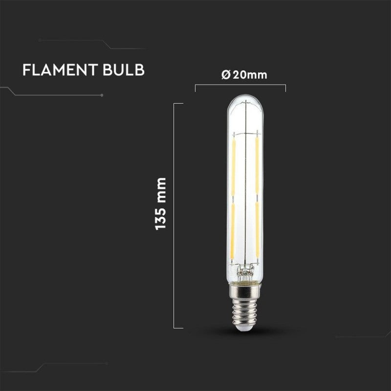 V-TAC Lampadina LED E14 4W T20 Filamento 6400K