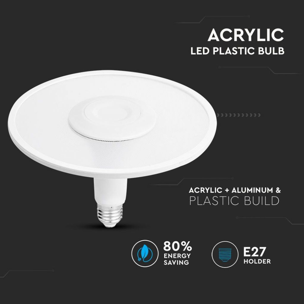 V-TAC PRO Lampadina LED Chip Samsung E27 18W UFO Acrilico Plastica 4000K