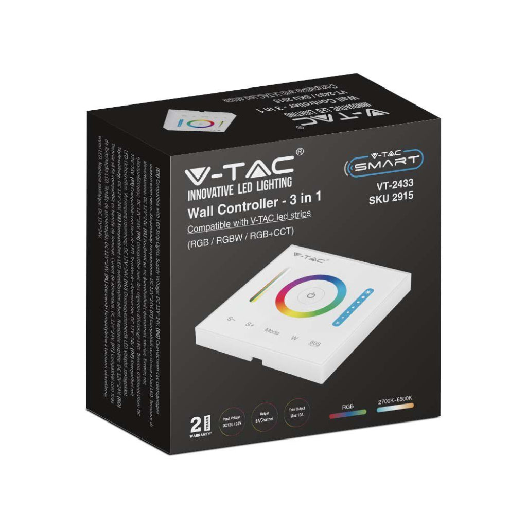 V-TAC Controller da Muro per Strip LED 3in1+RGB+CCT