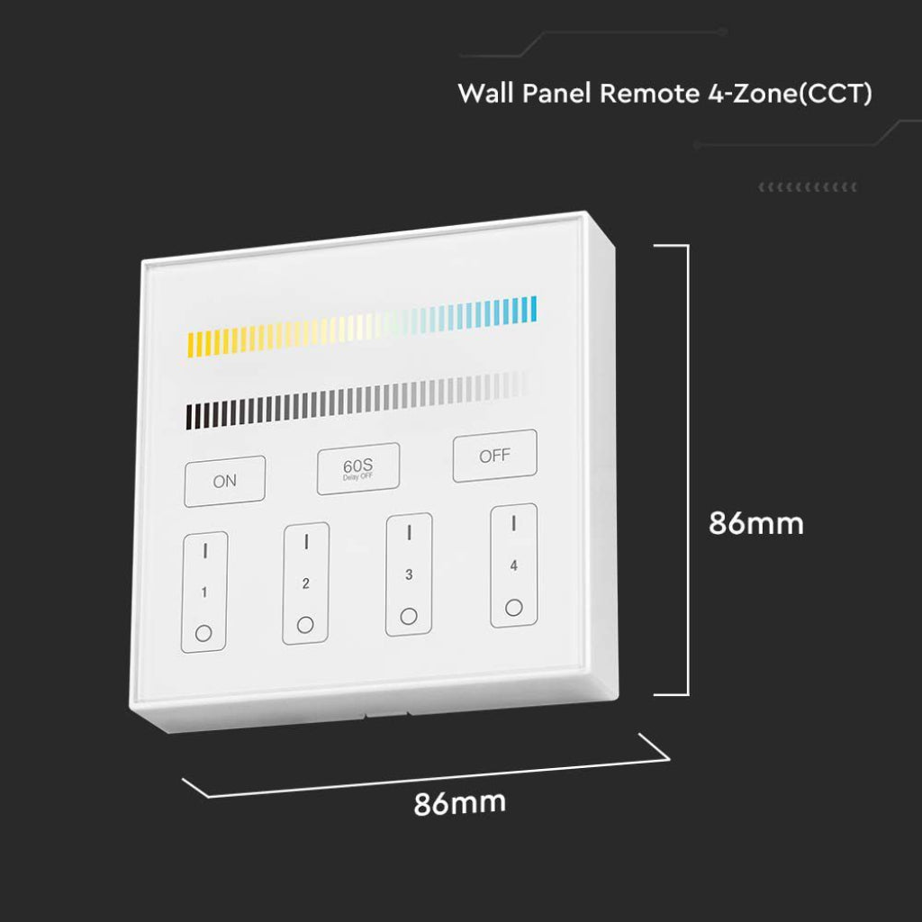 V-TAC Controller da Muro Wifi per Strip LED 4 Zone