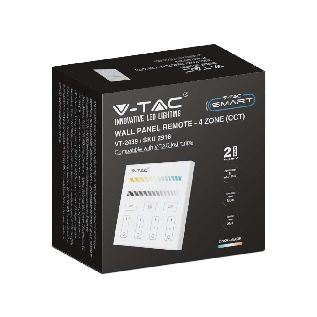 V-TAC Controller da Muro Wifi per Strip LED 4 Zone