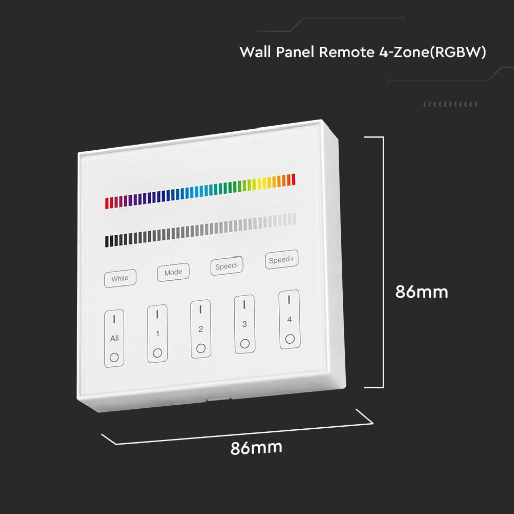 V-TAC Controller da Muro Wifi per Strip LED RGB+W 4 Zone