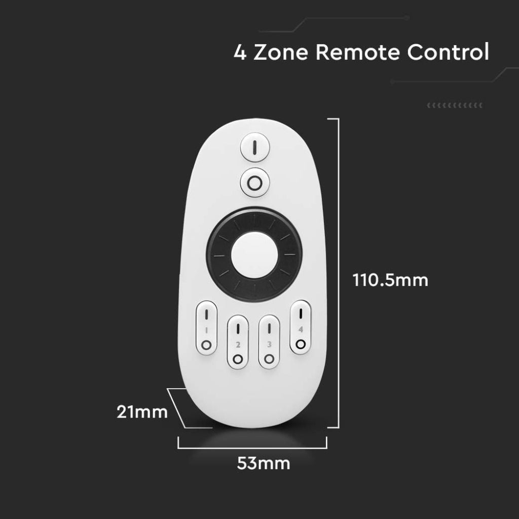 V-TAC Telecomando per controller di Strip LED 4 Zone Colore Bianco