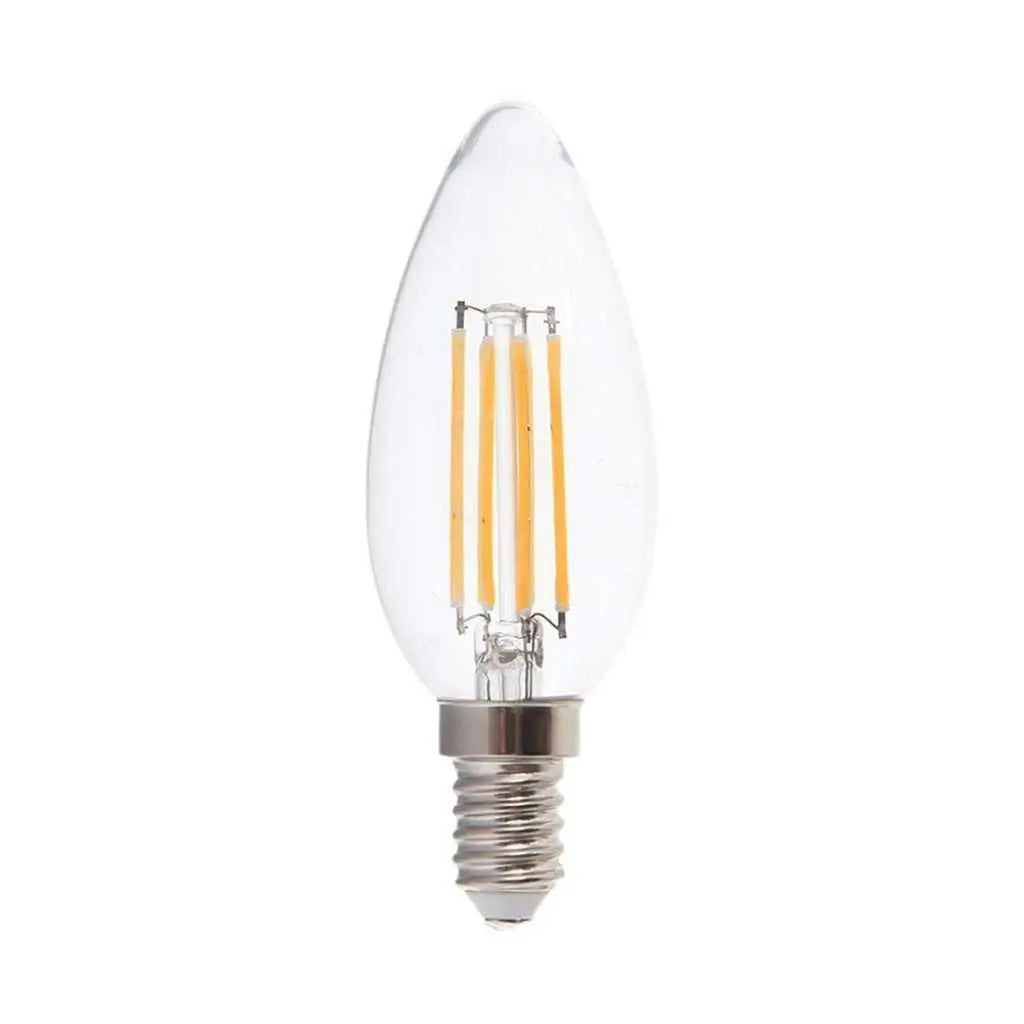 Lampadina LED filamento attacco E14 candela 6W 806 lumen 230V resa 62W