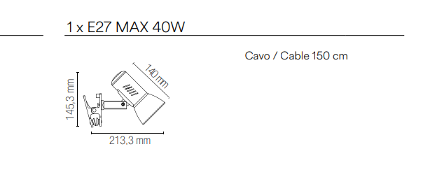 Spot in metallo con punti luce orientabili con finitura bianca lampade E14 non incluse collezione CARRERA