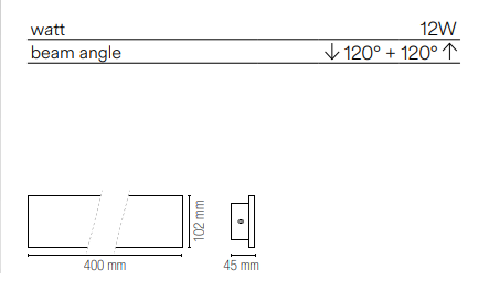 Applique per esterno in cemento bianco IP65 led integrato luce natura 4000°k varie dimensioni PARKER