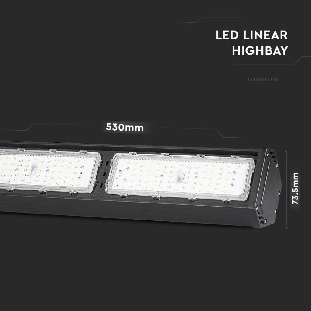 V-TAC PRO Campana Industriale LED Lineare Chip Samsung 100W Colore Nero 4000K IP54