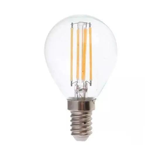 Lampadina LED filamento attacco E14 sfera 6W 806 lumen 230V resa 62W