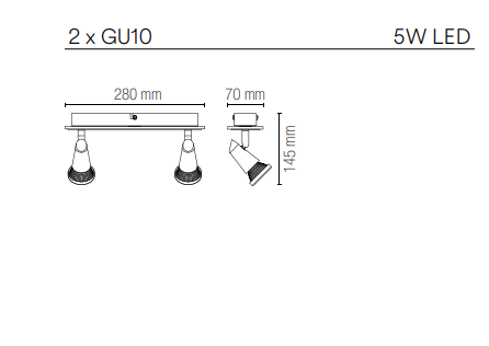 Spot in metallo con punti luce orientabili finitura in nikel spazzolato e base con cornice in vetro trasparente lampade GU10 non incluse