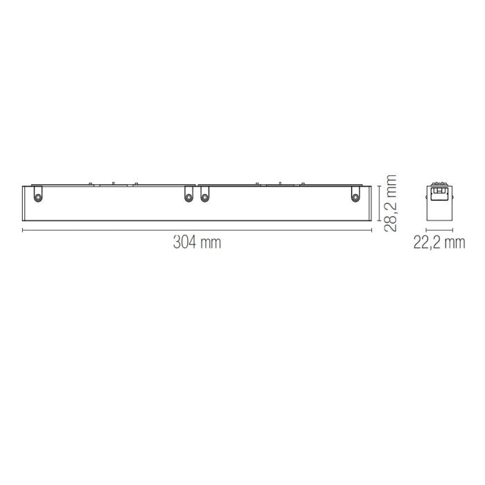 Lampada lineare magnetica su binario DAVINCI-LINE finitura nera 10-20-30-40W