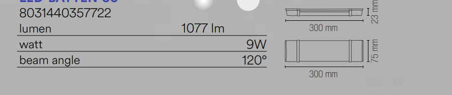 Barra sottopensile ultra sottile led integrato 4000°k struttura in PC bianco e diffusore in PC bianco collezione BATTEN