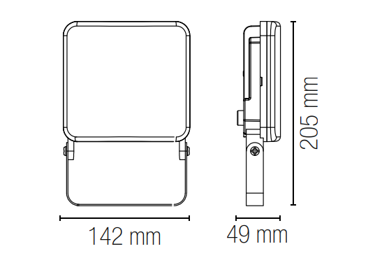 Proiettore per esterno IP65 led in alluminio finitura nero luce natura 4000°k varie potenze PLUTONE