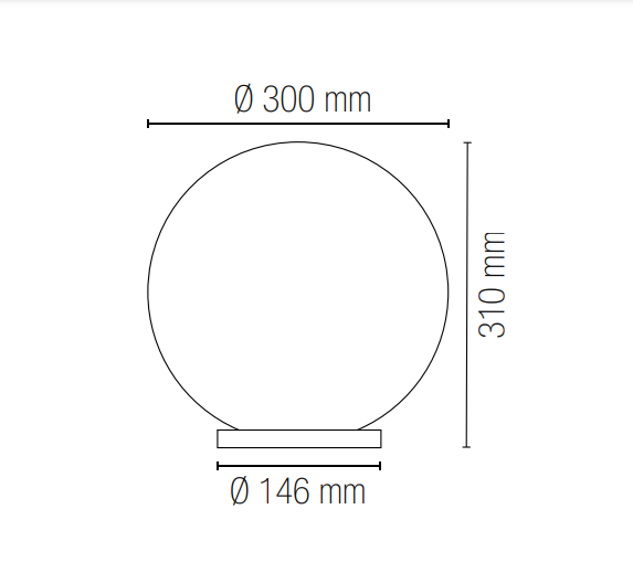 Sfera in PMMA su palo per esterno trasparente , bianco o fumè diametro 20-25-30 cm 1XE27 non inclusa POLLY