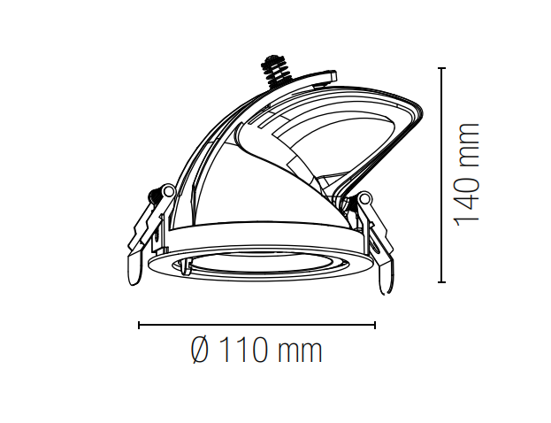 Faretto ad incasso antiriflesso in alluminio bianco satinato e riflettore silver estraibile e orientabile INC-DELTA