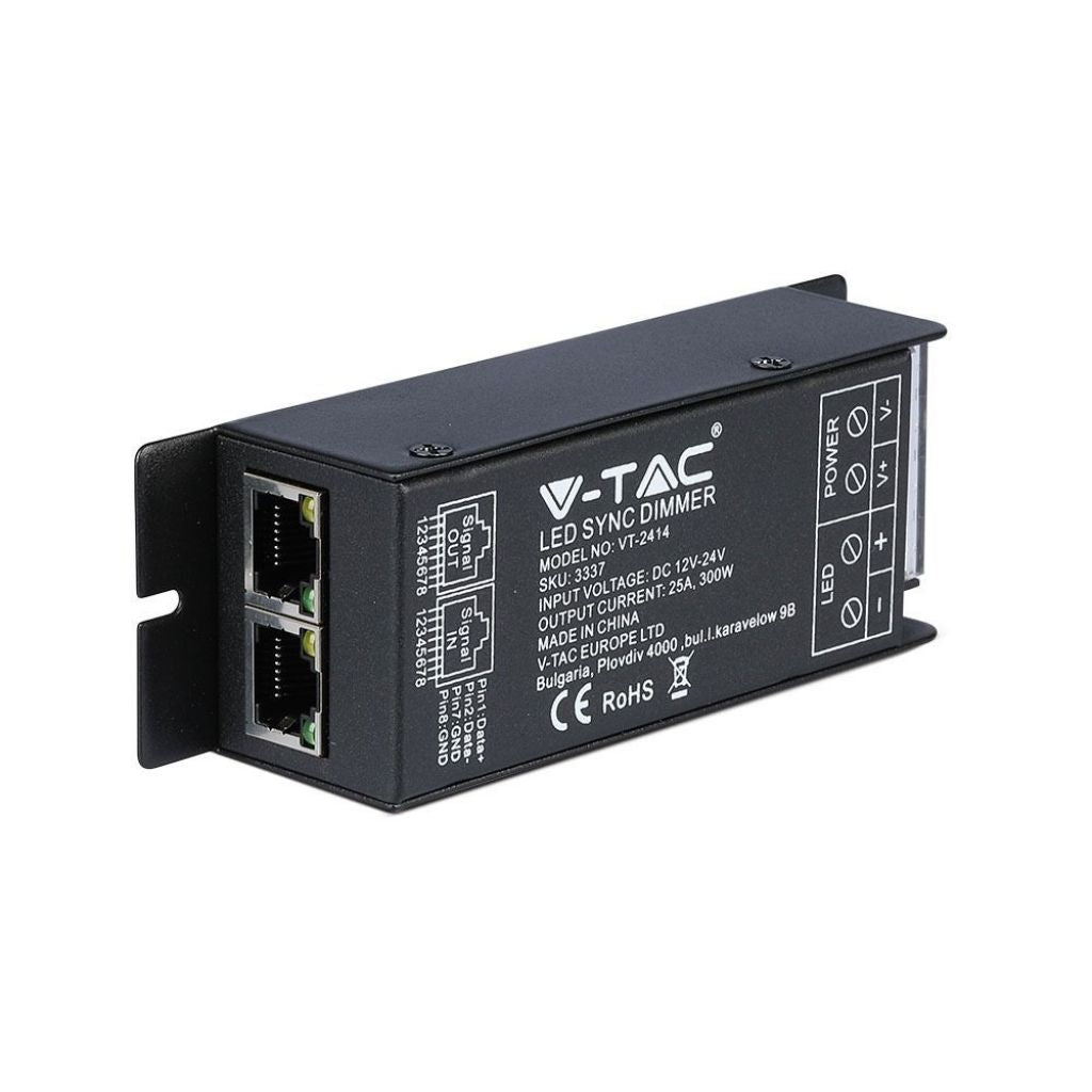 V-TAC Controller per Strip LED Dimmerabile Porta RJ45 con Telecomando (Max 300W)