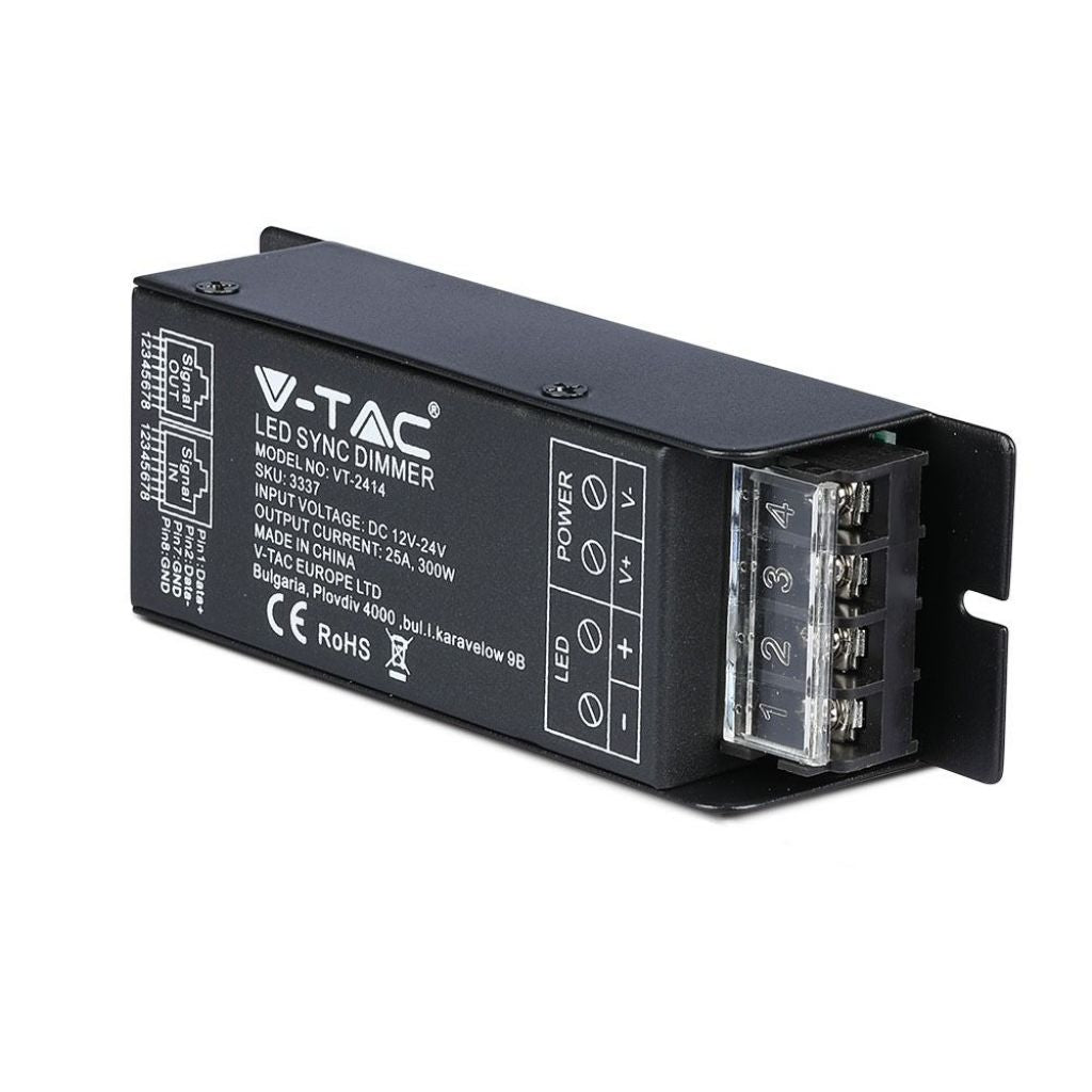 V-TAC Controller per Strip LED Dimmerabile Porta RJ45 con Telecomando (Max 300W)