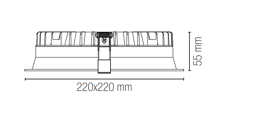 Faretto da incasso con struttura in alluminio antiriflesso bianco satinato quadrato INC-XANTO