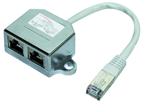 Adattatore PLUG RJ45 Sdoppiatore 2 ETHERNET