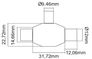 Adattatore COAX da 1 presa A 2 spine TV 9,5mm INDUTTIVA LIF38.1017025