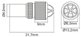 Spina antenna 75 Ohm 9,5mm METALLICA volante LIF38.2015020S