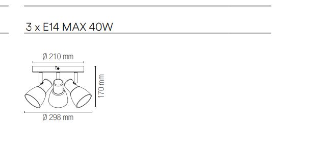 Spot in metallo con punti luce orientabili finitura in nikel spazzolato e diffusori in vetro bianco lampade E14 non incluse