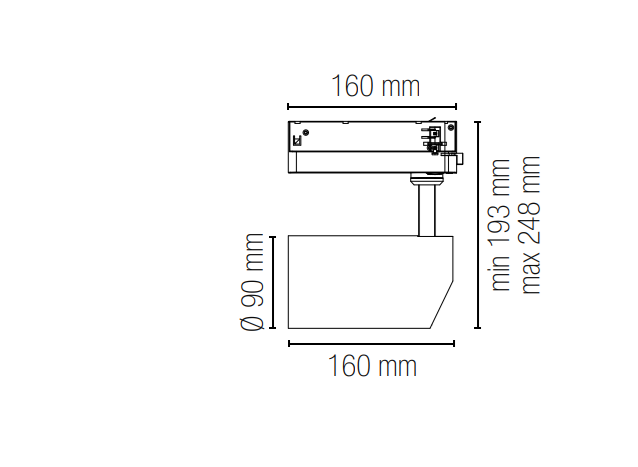 Proiettore led su binario trifase LED-ACTION finitura bianca-nera