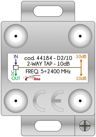 Derivatore a 2 vie con 10dB di derivazione + 1 via passante con passaggio di corrente continua JOL44184