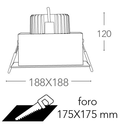 Faretto ad incasso antiriflesso con bordo bianco ed interno nero satinato orientabile INC-APOLLO