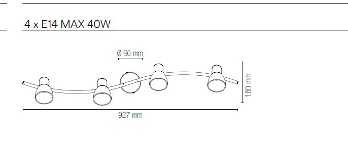 Spot in metallo con punti luce orientabili finitura in nikel spazzolato e diffusori in vetro bianco lampade E14 non incluse