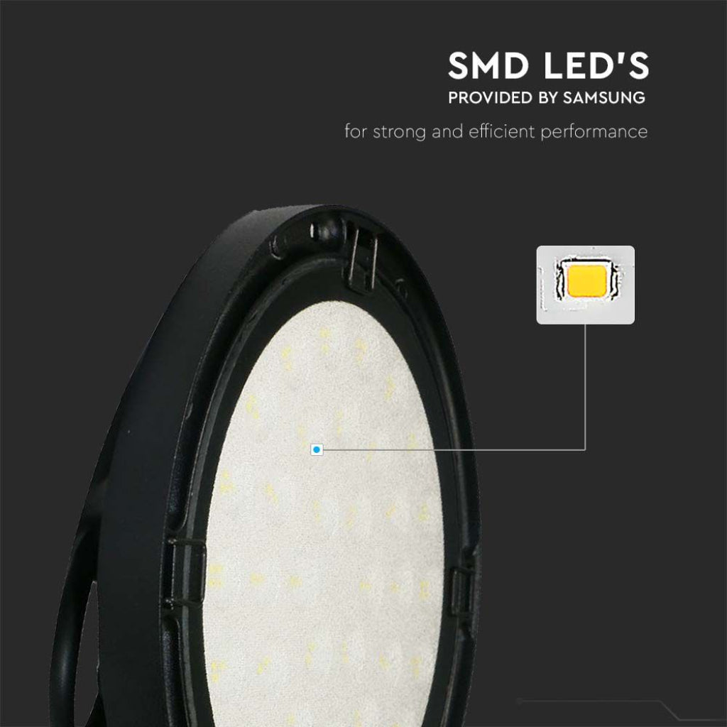 V-TAC Campana LED SMD Industriale 100W 120LM/W UFO Colore Nero 110° 6500K IP65