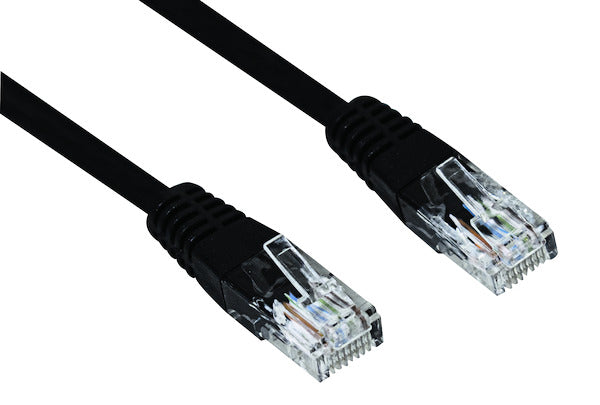 PATCH CORD UTP DRITTO CAVO LAN CAT5e AWG26 5,0MT NERO