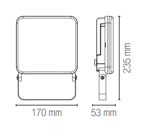 Proiettore per esterno IP65 led in alluminio finitura nero luce natura 4000°k varie potenze PLUTONE