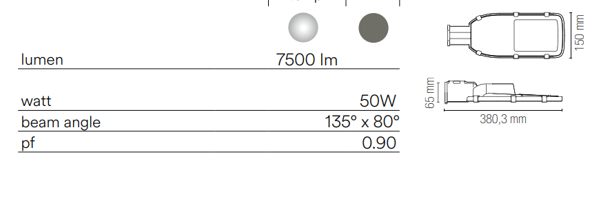 Faro stradale IP65 in alluminio e diffusore con lenti in materiale autoestinguente , antiurto e anti-UV led luce 4000°k HIGHWAY