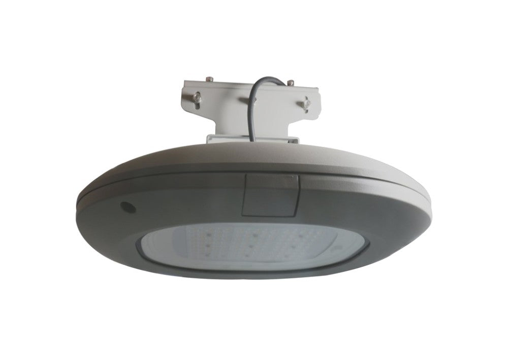 Faro stradale in alluminio silver diffusore vetro temperato a sospensione led 50W 7000LM luce natura 4000°k POLIS