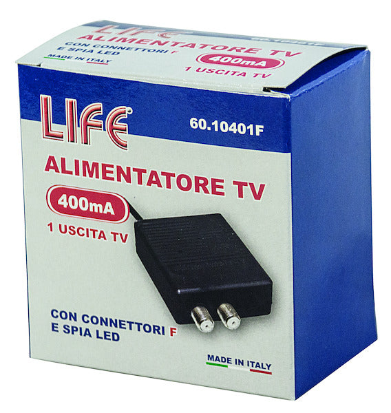 Alimentatore TV Switching 1 Uscita 12V 400mA Connettori F, con spia LED