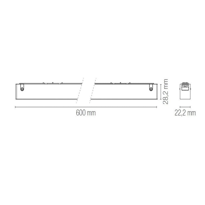 Lampada lineare magnetica su binario DAVINCI-LINE finitura nera 10-20-30-40W