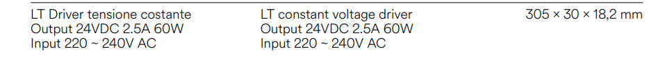 Driver LT tensione costante 24V modello slim