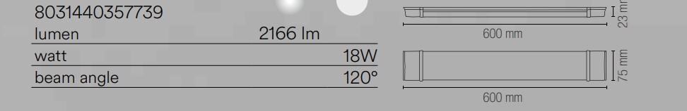 Barra sottopensile ultra sottile led integrato 4000°k struttura in PC bianco e diffusore in PC bianco collezione BATTEN