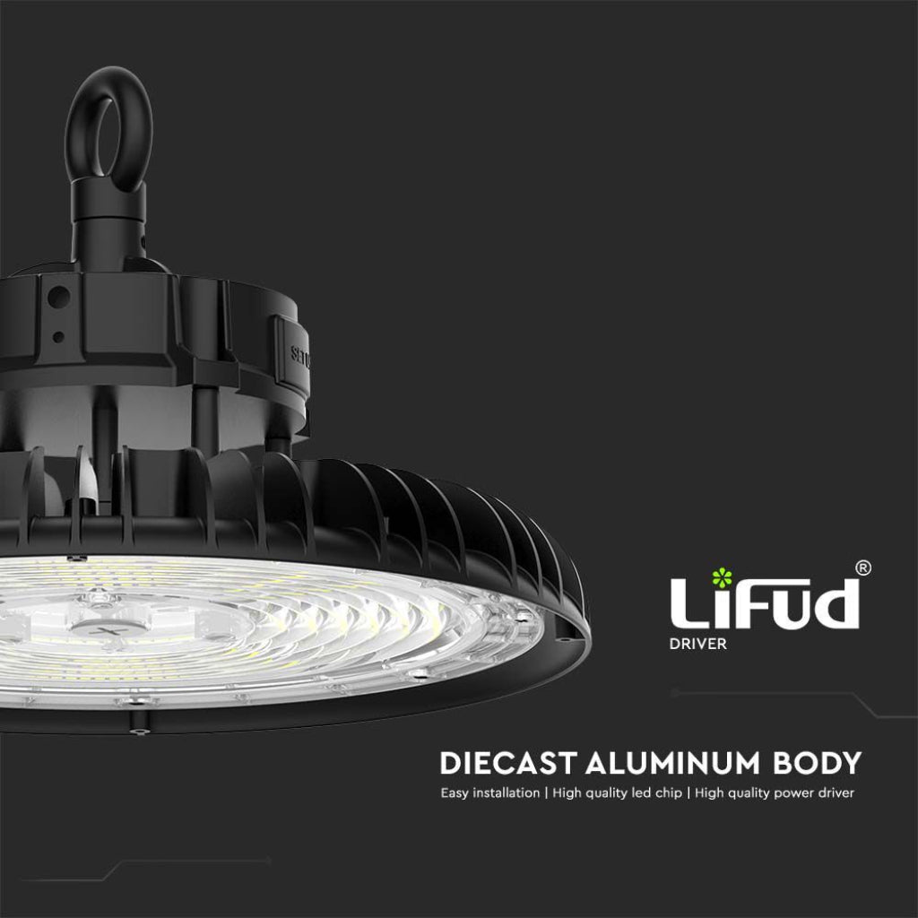 V-TAC Campana LED SMD Industriale 200W 160LM/W UFO Colore Nero 120° 3in1 IP65