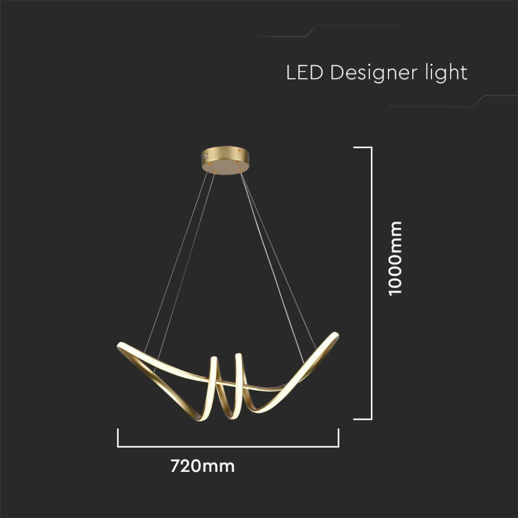 V-TAC Lampadario LED a Sospensione 24W in Metallo dal Design Moderno Coloro Nero 3000K