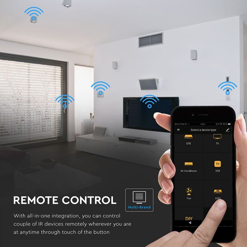 V-TAC Controller Universale per Wifi a Infrarossi Compatibile con Google Home e Amazon Alexa