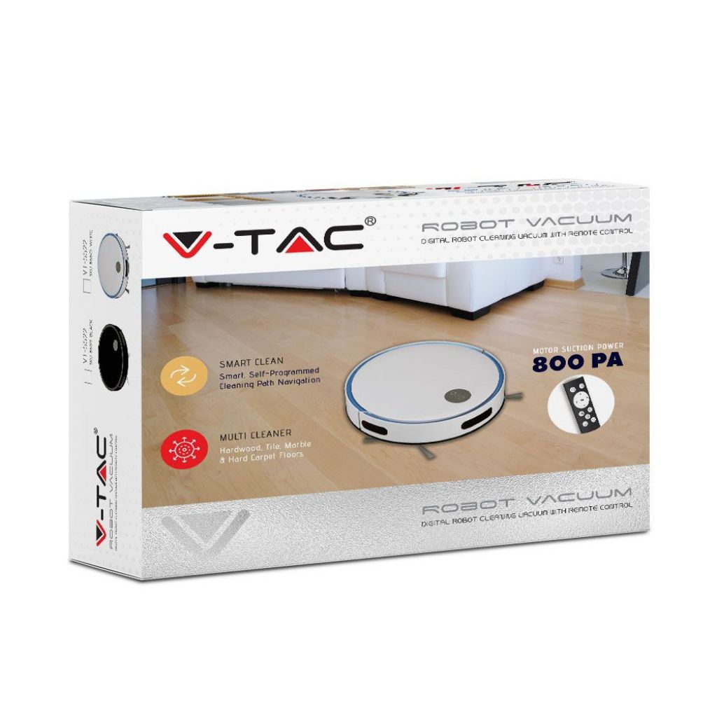 V-TAC Aspirapolvere Giroscopico Robotizzato con Telecomando Colore Bianco e Blu VT-5522