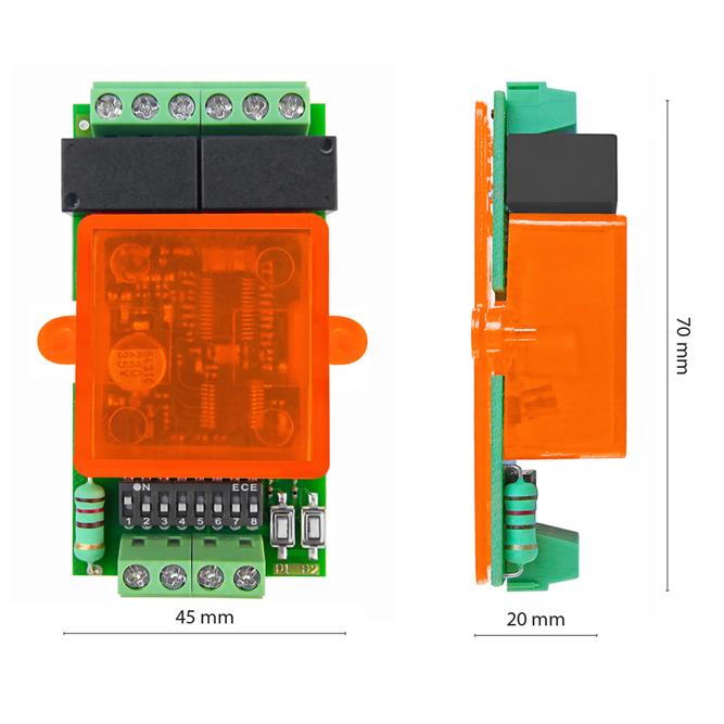 Ricevente bicanale per luci o dispositivo con contatto 5A frequenza 433.92MHz NOLOGO-RX2