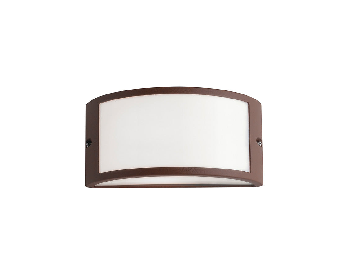 Applique per esterno in alluminio bianco , nero , silver o corten con diffusore in policarbonato IP54 1XE27 non inclusa AUSTIN