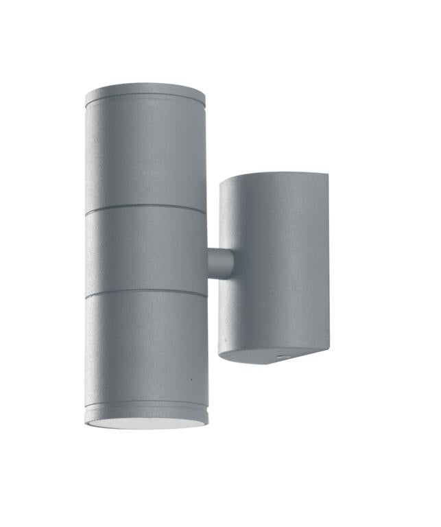 Applique per esterno in alluminio bianco , silver o acciaio inox IP44 biemissione 2XGU10 non incluse JUMP