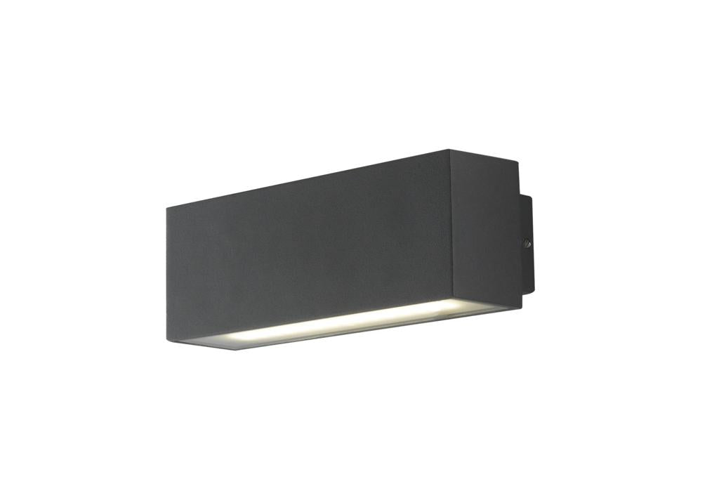 Applique per esterno in alluminio goffrato nero IP54 led integrato con regolazione luce 3000-4000°k disponibile in due misure ALGERO