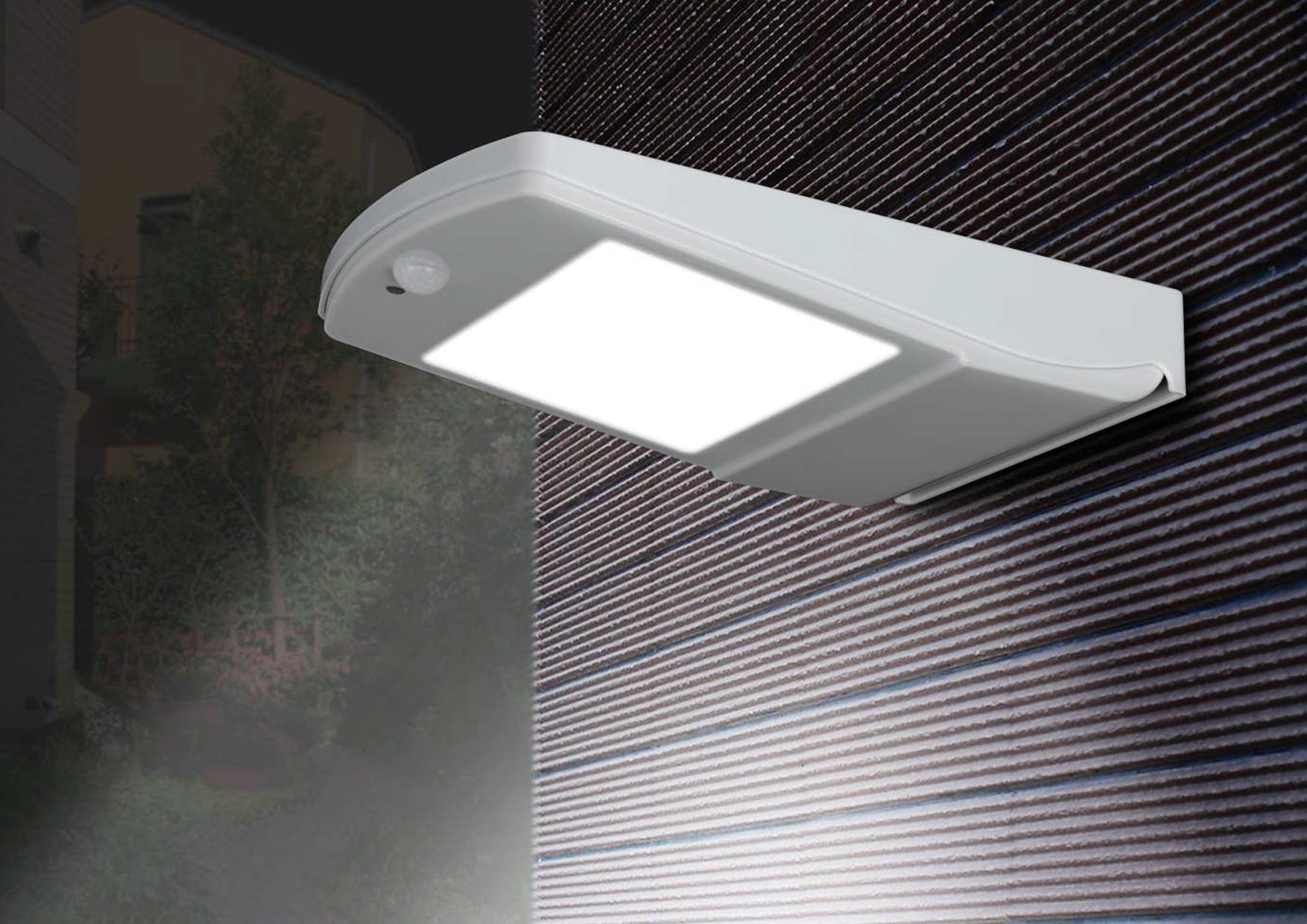 Proiettore led in termoplastica silver con PANNELLO SOLARE,SENSORE DI MOVIMENTO e CREPUSCOLARE luce natura 4000°k 4W 450LM EOS